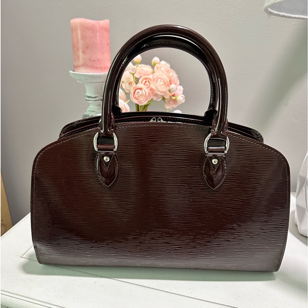 🔥 SALE 🔥 Louis Vuitton BURGUNDY Epi Electric Leather Pont Neuf Satchel Handbag